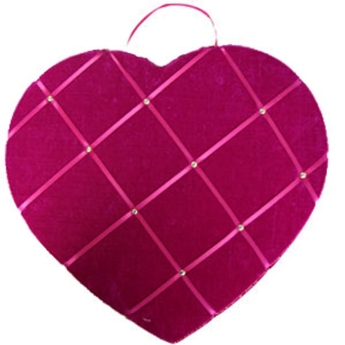 Heart Shape Memo Board Fuchsia Home Bargains