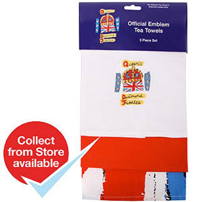 Queen's Diamond Jubilee Tea Towels Home Bargains