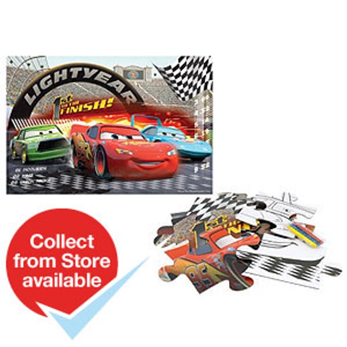 Cars Giant Double Sided Jigsaw Puzzle & Colour Home Bargains